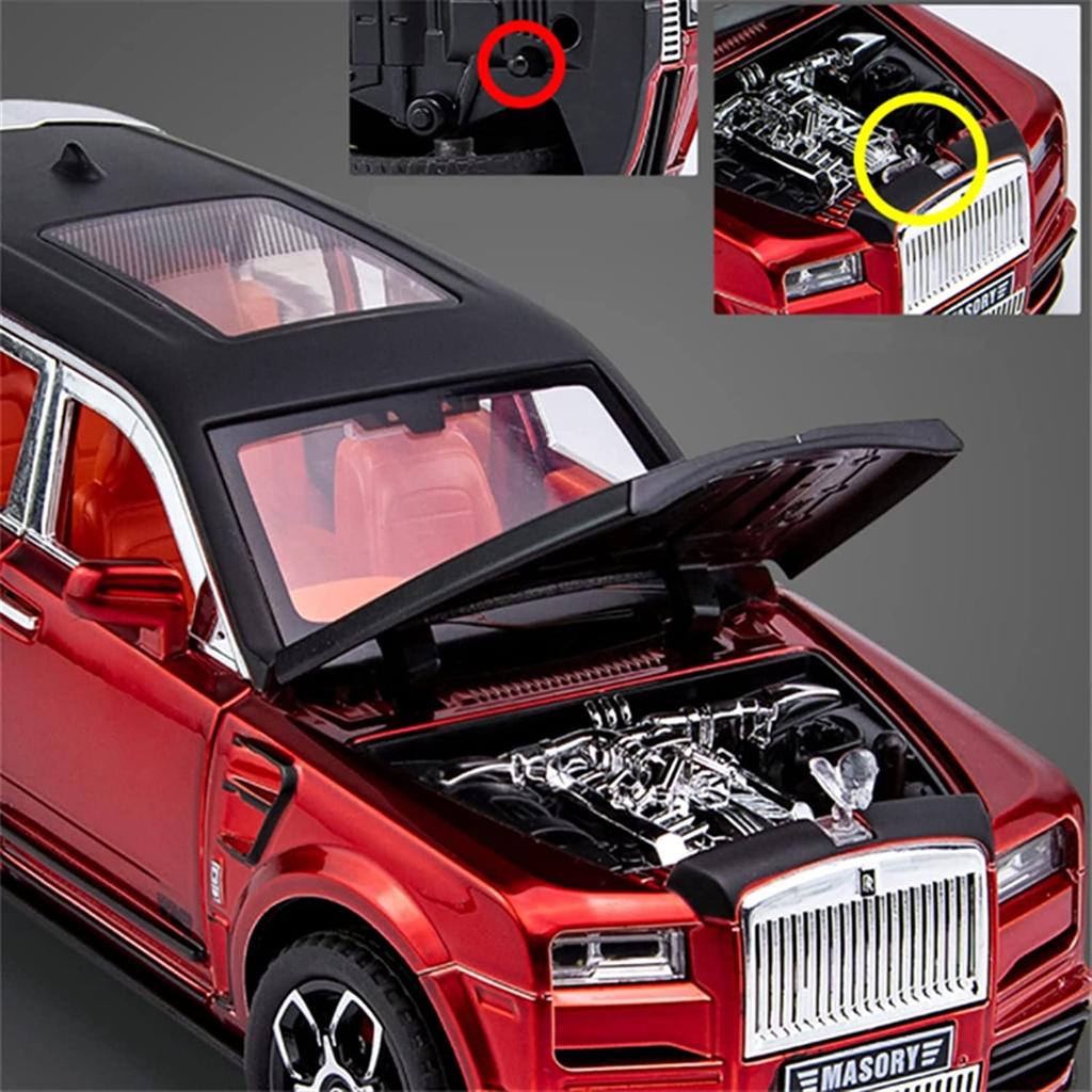 1/24 масштаб Rolls Royce Cullinan, литая под давлением модель автомобиля, игрушечная машина с откатным механизмом, звуком и светом для детей, коллекция подарков для мальчиков и девочек