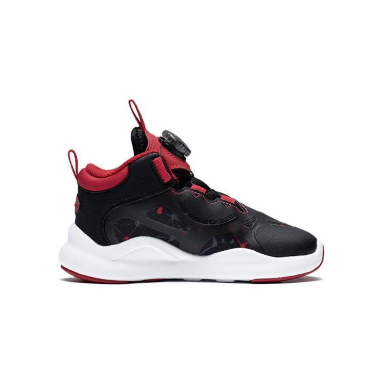 Li Ning Game Day Non-Slip Wear-Resistant Breathable Sports Casual Shoes Kids Sneakers Black Red YKNT006-3