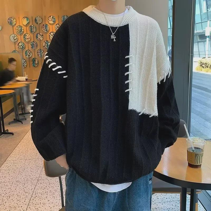 Модный свитер-пуловер с контрастными цветовыми переходами для мальчиков на осень/зиму