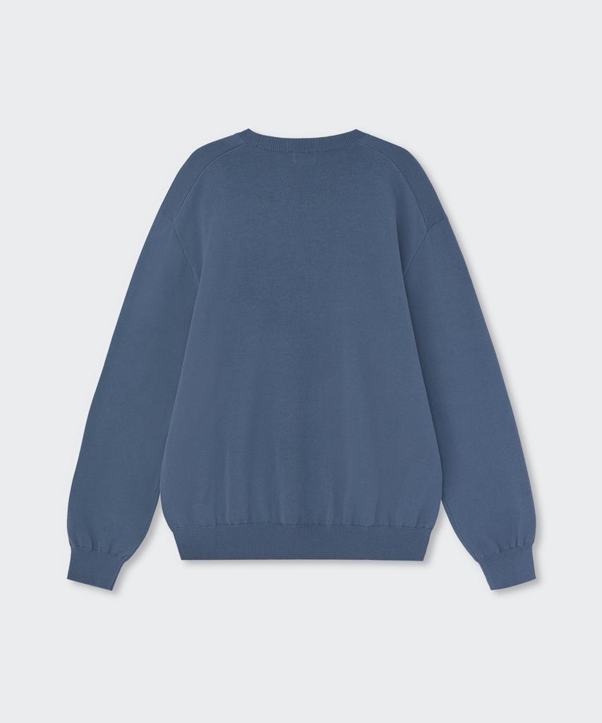 MUSINSA STANDARD Washable Supima Cotton Crew Neck Knit [Blue Grey]