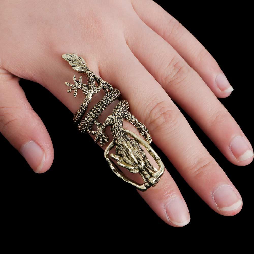 Аксессуары Подарочный Панк Высокое Качество Регулируемый Уникальный Дизайн Китайского Дракона Кольцо Моды Многослойный