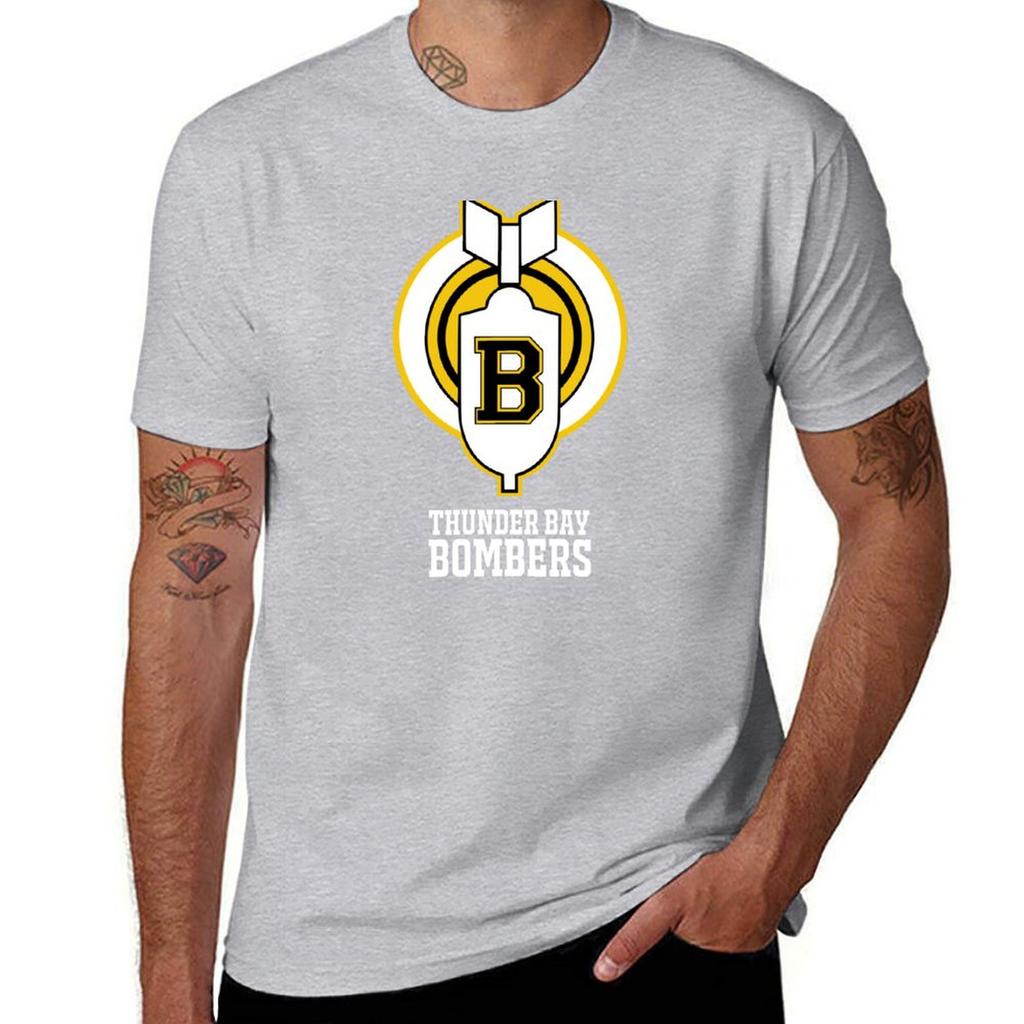 Thunder Bay Bombers Hockey Team (Youngblood Movie) T-Shirt Blouse Graphics Quick-drying Customs Design Your Own T Shirt Men