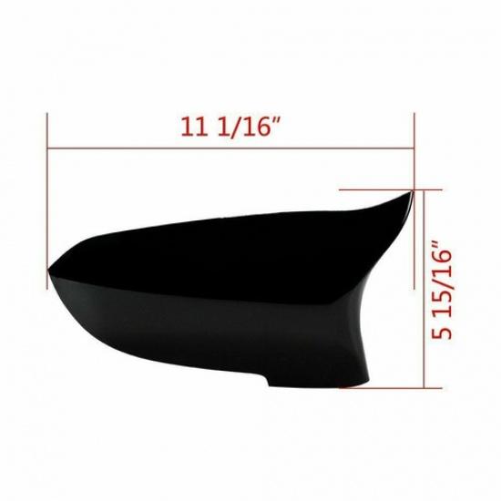 Gloss Black Side Mirror Cover Cap Pair For 2014-2018 BMW 5Series F10 F11 F18 LCI