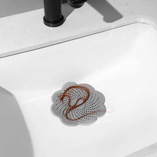 Sink Strainer Silicone Anti-Blocking Drain Filter Flower Design Odor Seal Kitchen Bathroom Accessory