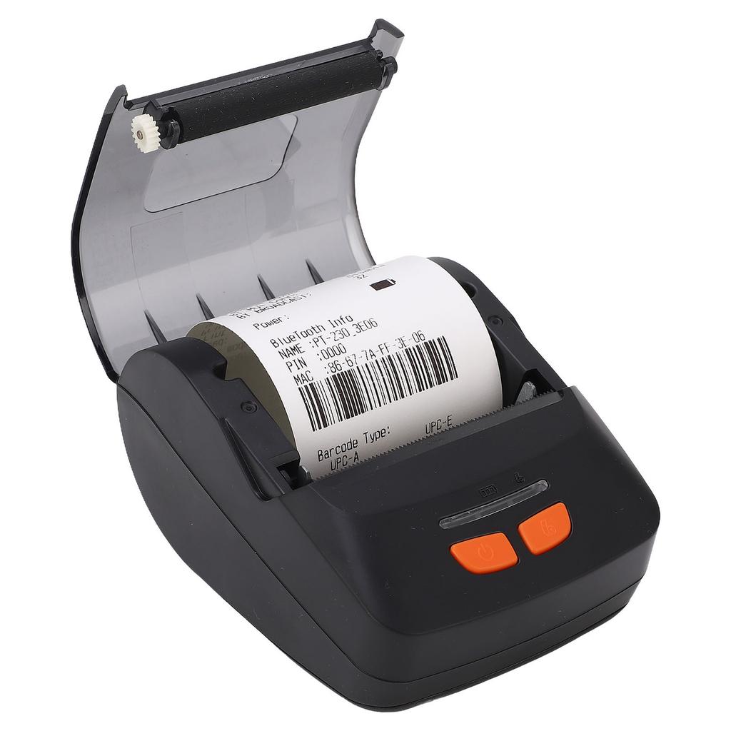 Bluetooth Thermal Printer with Label Paper Portable POS Barcode Printer Black White Printing Output