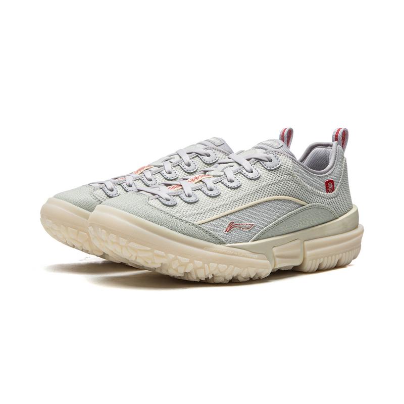 Li Ning Outdoor CF Tracing Низкие Альпинистские Пешеходные Ботинки Женские Белый Береза Серый AHCW044-7