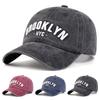 Unisex BROOKLYN Letter Embroidery Wash Baseball Caps Spring and Autumn Outdoor Adjustable Casual Hats Sunscreen Hat