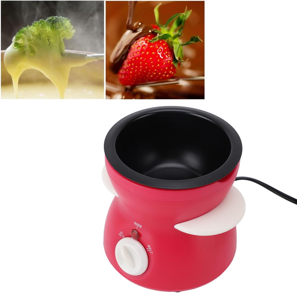 Electric Fondue Pot Set 2 Heating Gear Cast Iron Chocolate Fondue Maker with 10 Forks for Party Kitc