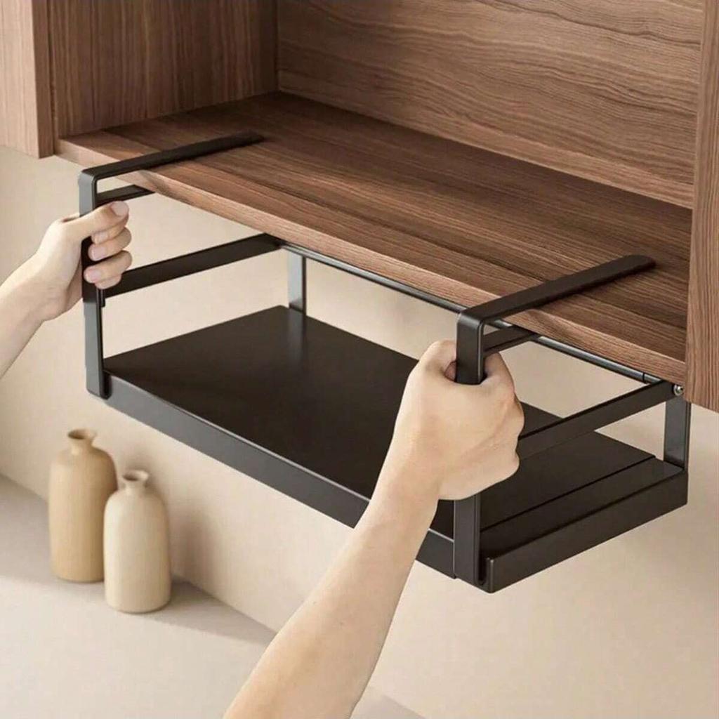 1 шт. - Расширяемая полка для хранения в шкафу, подвесная полка для специй, органайзеры для кухонной столешницы, полки под шкаф, выдвижная корзина