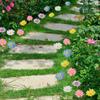10pcs Metal Decorative Garden Stakes Colorful Garden Pile Flower Ground Stake  Yard