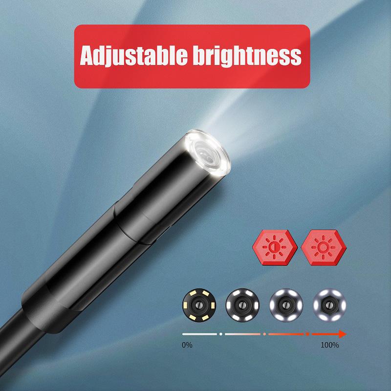 2.4" IPS Screen Endoscope Camera 1080P HD IP68 Waterproof LED Rigid Cable Inspection Camera for Check Car Pipe Sewer