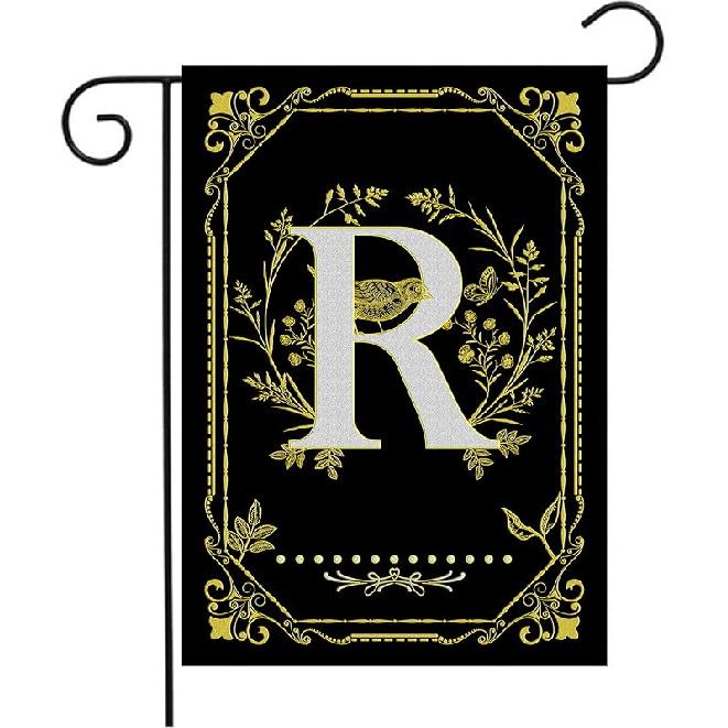 Monogram Q Garden Flag Initial Outdoor Flags Letter Q Flag for Front Yard Porch Lawn Outside Seasonal Garden Flags 12x18 Double Sided