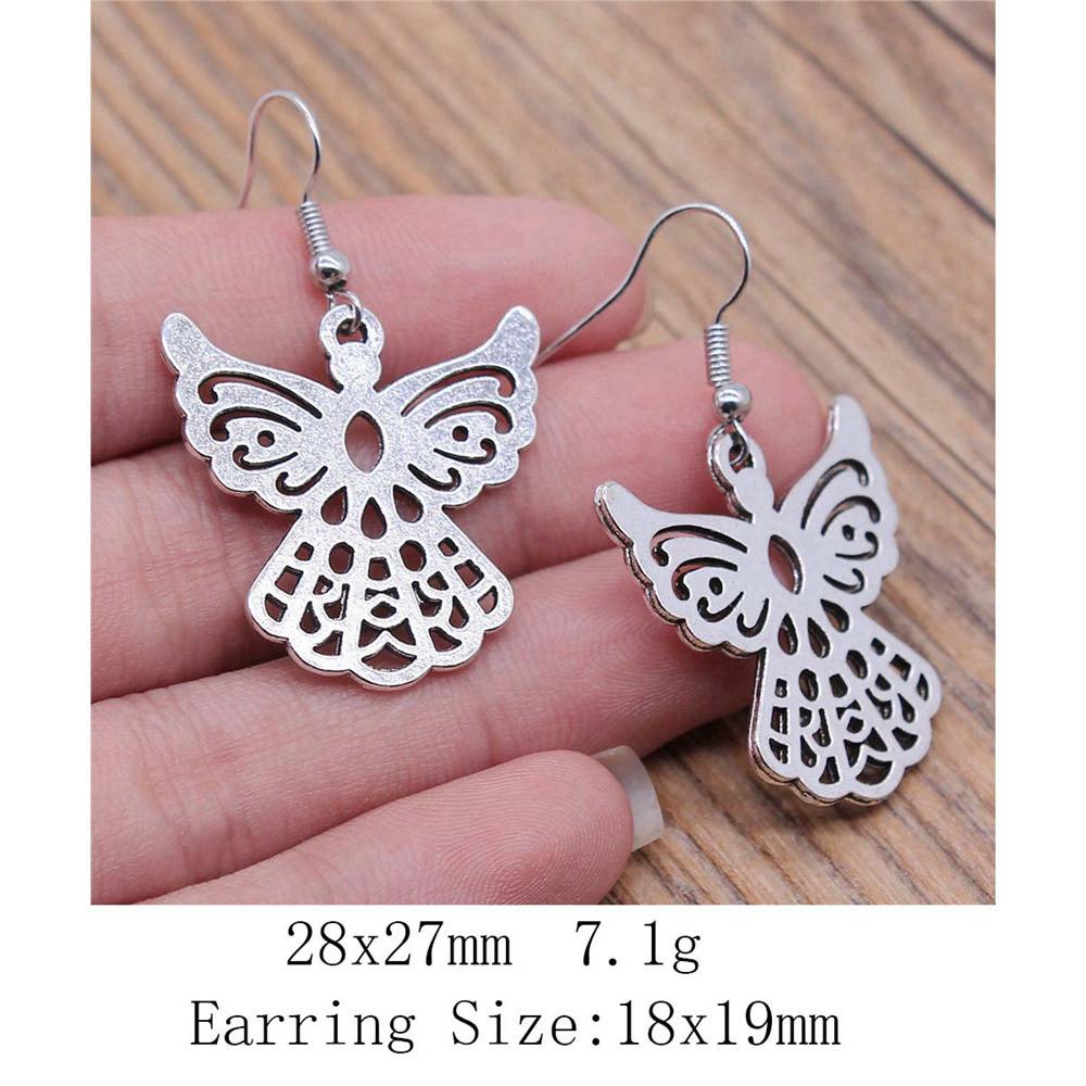 Комплекты сережек на годовщину свадьбы, серьги-подвески и подвески в виде крыльев ангела, женские серьги-сумки для свадьбы