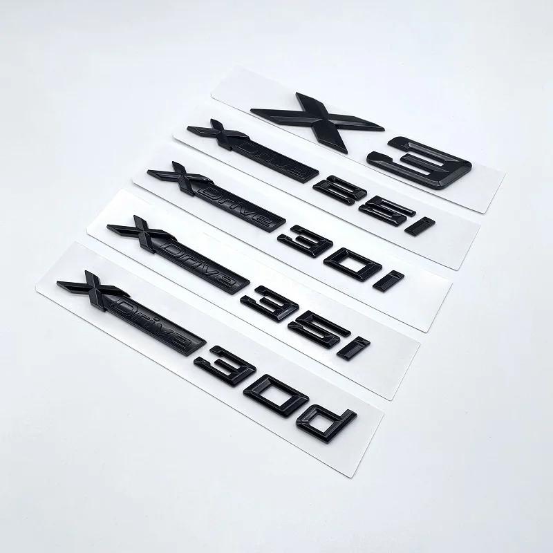 3D ABS Chrome Black Fender Letters SDrive20i XDrive20i XDrive28i XDrive30i XDrive20d Emblems for BMW X3 Car Trunk Logo Sticker uq2