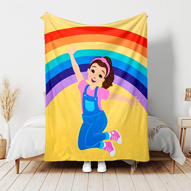 1pc Blanket Franco Ms. Rachel Educational Adventures Print Design, Lightweight Blanket for Sofa, Bed- Soft &Warm, Gift for All Seasons like Christmas,