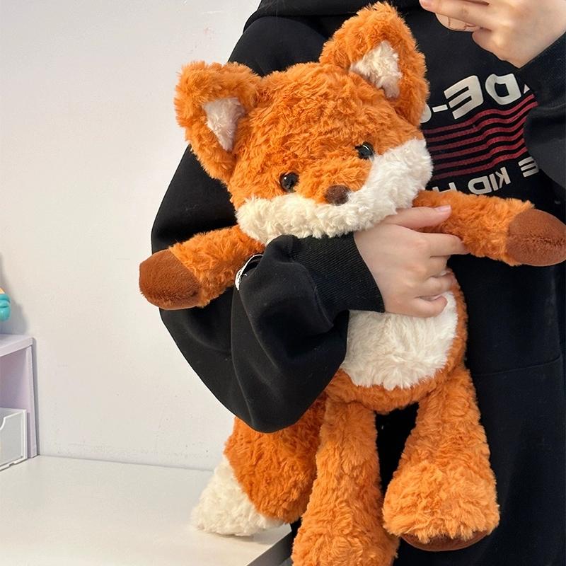 35cm Running Little Fox Doll Soft Stuffed Animal Sleeping Pillow Cushion Christmas Gifts for Kids and Girls Plush Toys