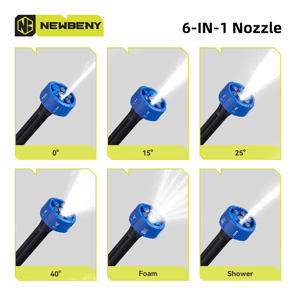 Newbeny 200 бар бесщеточная электрическая мойка высокого давления 6в1 автомойка водяной пистолет для Makita 18 В аккумулятор садовый распылитель воды инструменты для очистки