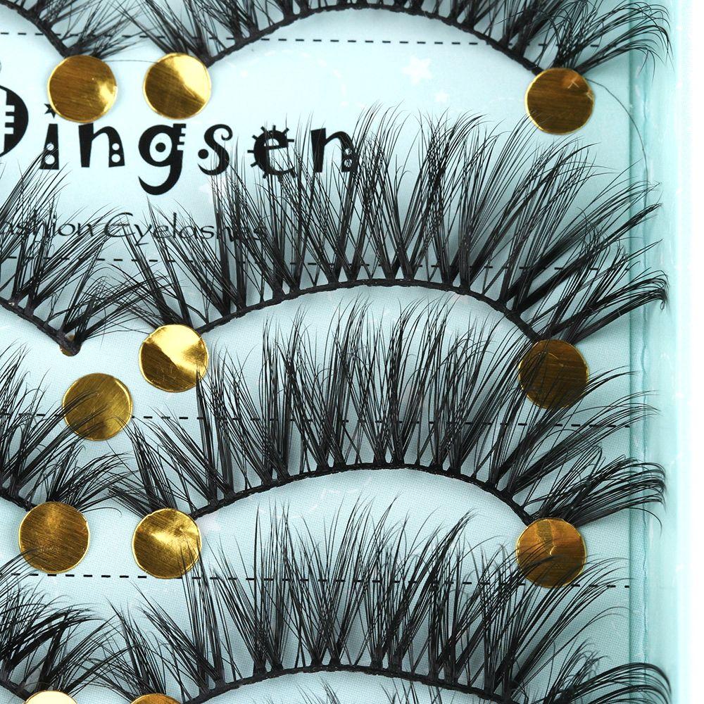10 Pairs Handmade Fluffy Natural  Crisscross 3D Faux Mink Hair False Eyelashes Extension Tools