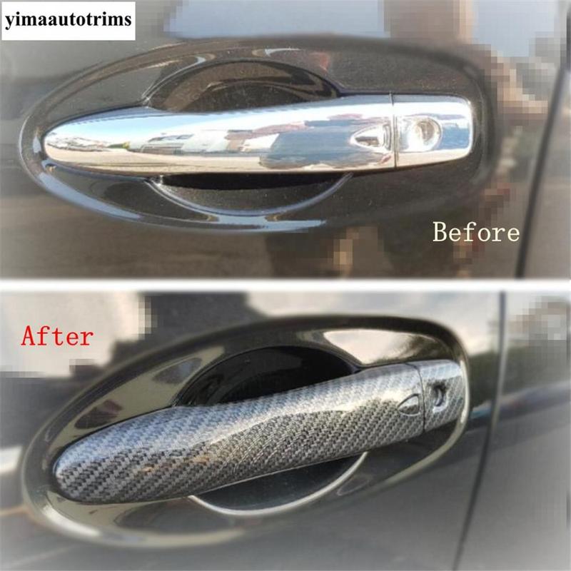 Car Outside Door Handle Protection Decoration Cover Trim For Nissan Qashqai J11 2014 - ABS Carbon Fiber Look Accessories