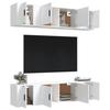 Meuble TV - Maison Exclusive - Ensemble 6 pcs - Blanc - Bois d'ingénierie