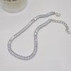 Square Zircon Pendant Necklace Delicate Beaded Necklaces Sweet Shiny Zircon Choker  Wedding