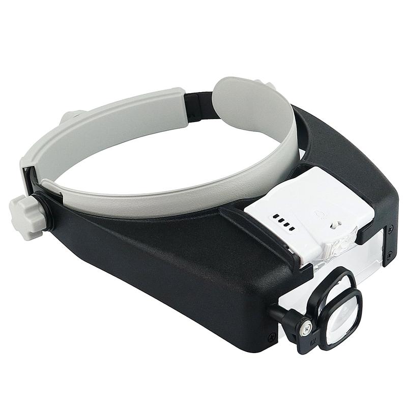 1.5x 6x 8x Illuminated Headband Magnifier Rechargeable Third Hand Helmet Magnifying Glass Lupa F Reading Books Welding Repairing