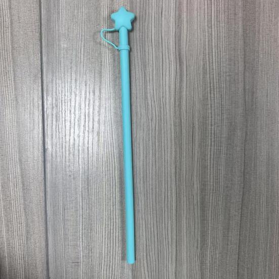 Многоразовые силиконовые трубочки с крышкой-звездочкой, устойчивые к укусам, для питья горячих и холодных напитков, гибкая длинная трубочка без содержания бисфенола А