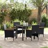 VidaXL 5-Piece Garden Dining Set Black Poly Rattan 3379752