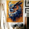 Magical Blue Owl Tapestry Psychedelic Galaxy Wall Hanging Art Decor for Bedroom Living Room Home Wall Decor
