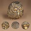 Vintage Owl Figurine Mini Owl Incense Burner with Lid Collectible Owl Ornament for Home Living Room Office Desk Bookshelf Decor