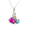 [K8064] - Designer Necklace 'Swans' Pink Blue
