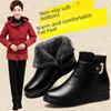 Mother's Warm Non-Slip Short Boots – Velvet-Lined, Middle-Aged Women's Winter Leather Shoes