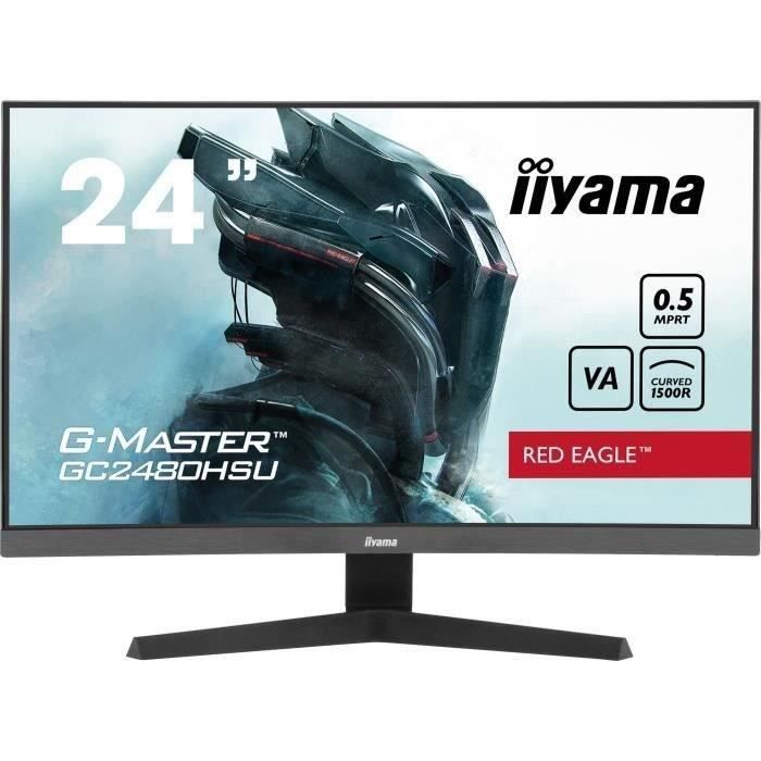 Curved Gaming PC Monitor - IIYAMA - G-MASTER RED EAGLE GCB2480HSU-B1 - 24" - VA Curved - FHD - 0.5 Ms - 180Hz