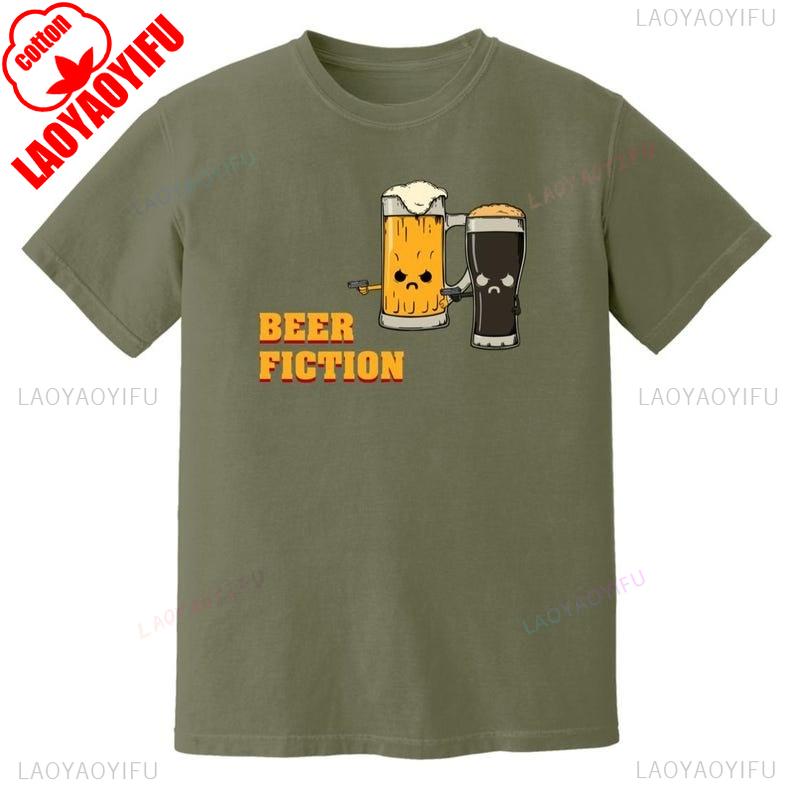 Beer Fiction Tshirt Cotton Short Sleeve Summer Graphic Oneck Tee Craft Beer Pop Culture Gift Funny Casual Breathable Clothing