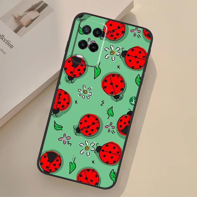 Чехол-божья коровка для Oppo A76 A96 A16 A17 A18 A60 A80 A40 A38 A58 A78 A98 A94 A74 A54 A15 A57 A77 A5 Pro