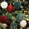 6pcs Velvet Christmas Painted Balls Pendant 6cm Christmas Tree Ornaments Party Favors