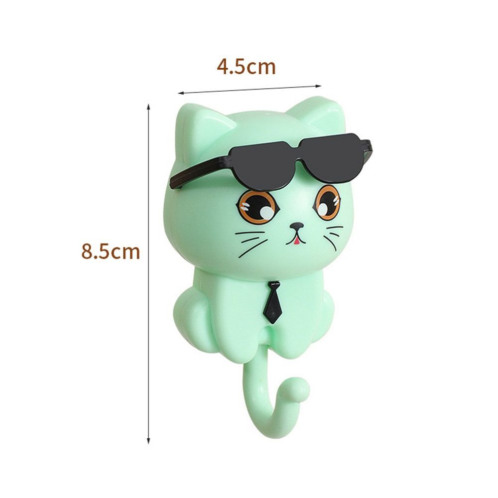 Creative Plastic Cartoon Cat Hooks Decorative Wall Hanging Key Hangers Waterproof Sunglasses Cat Hooks Bathroom