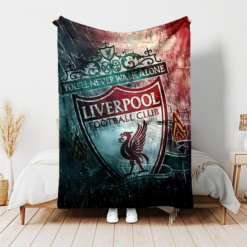 1pc Blanket - Liverpool FC logo Print Design, Lightweight Blanket for Sofa, Bed- Soft &Warm, Gift for All Seasons