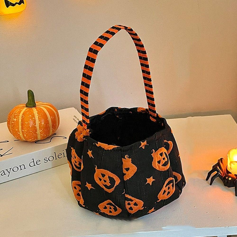 Gifts Pouch Halloween Candy Bag Cloth Stuffed Cotton Tote Bags Kawaii Pumpkin Candy Bucket Gift
