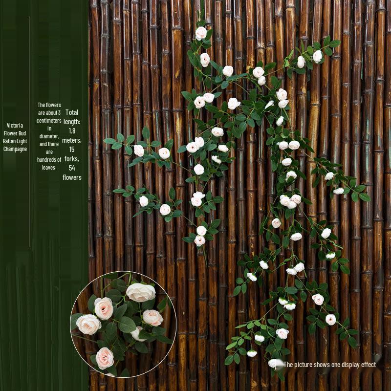 Artificial Rose Vine for Air Conditioner Pipe and Ceiling Wall Decoration