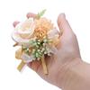 Бутоньерка из шелковых роз для жениха, искусственный букет цветов, корсаж, свадебная брошь, булавки, петлица, свадебная вечеринка, церемония, ювелирные изделия