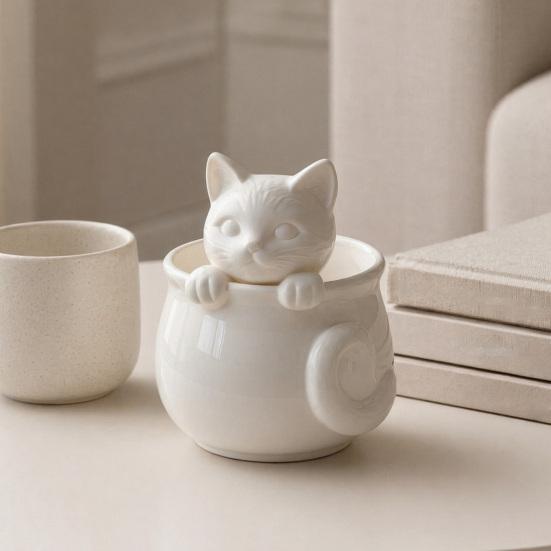 3D-печатная кошачья чашка Yousheng, Милая кошачья кофейная кружка, Кружки с фигуркой кошки, Праздничный и подарочный набор на день рождения для кофе и молочного чая