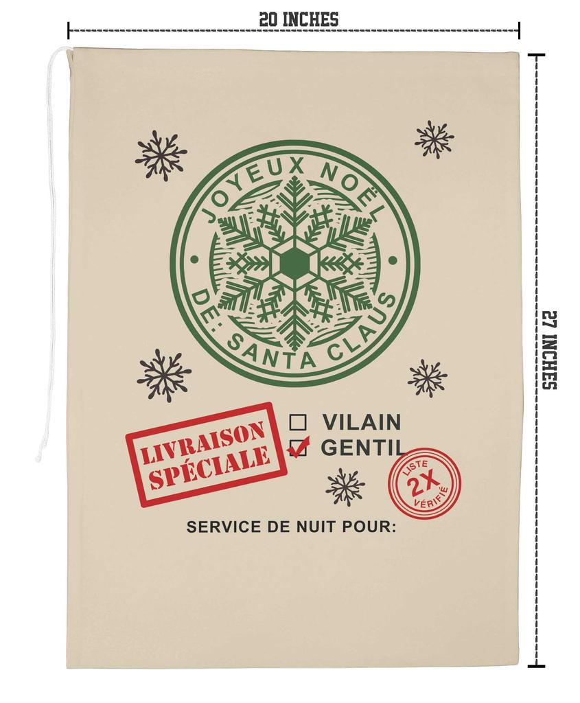 Printtoo Упаковка из 2 специальных рождественских мешков со шнурком, очень большого размера, для многоразового хранения рождественских подарков, 27x20 дюймов