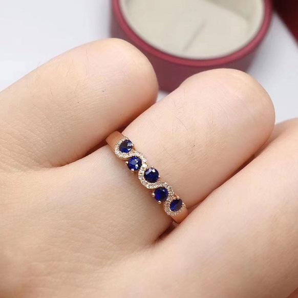 Personalized Open Ring with Simulated Spinel, Sapphire, and Red Tourmaline Gemstones for Women