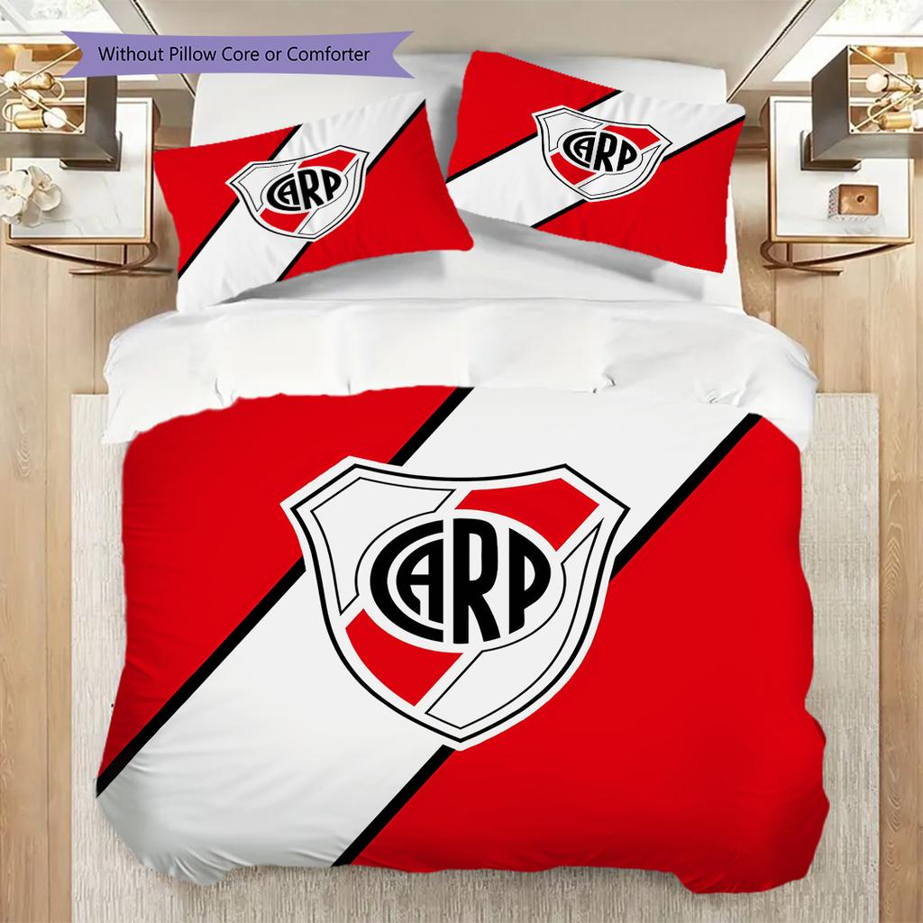 River Plate logo Pattern Bedding Quilt Set Quilt Cover Pillowcase Home Decoration Birthday Gift (1 * duvet cover + 2 * pillowcase, without core)