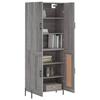 Buffet haut - Maison Exclusive Sonoma gris - Bois d'ingénierie - Pieds métal - 69,5x34x180 cm