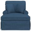Blue Fabric Chaise Lounge with Rocker and Cushions (3 pcs)