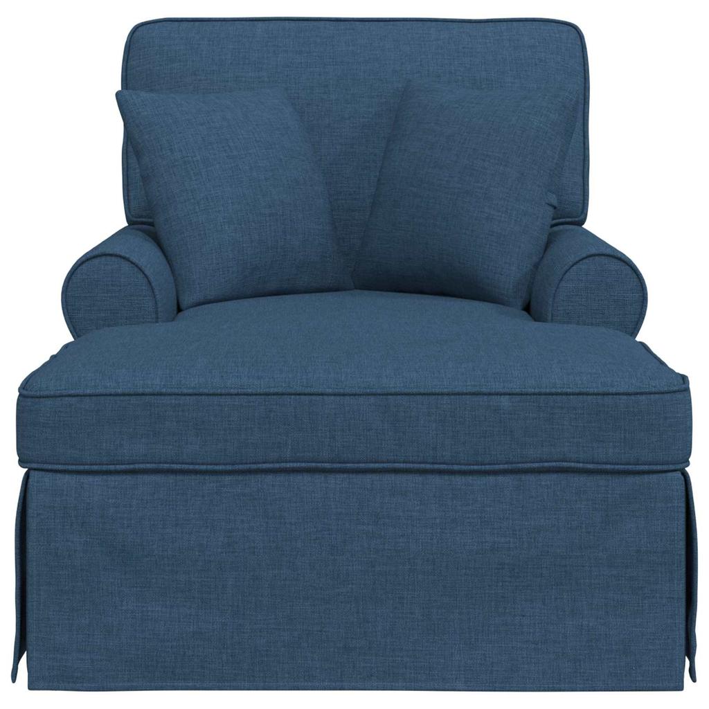 Blue Fabric Chaise Lounge with Rocker and Cushions (3 pcs)