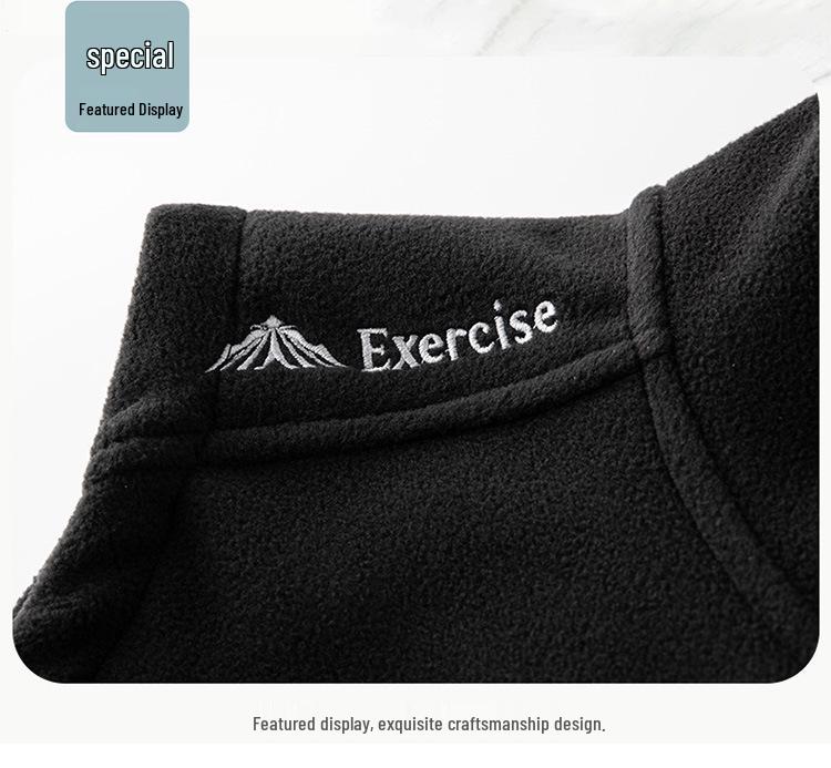 Мужской флисовый жилет с воротником-стойкой на осень/зиму: Теплая, на бархатной подкладке, повседневная куртка для улицы