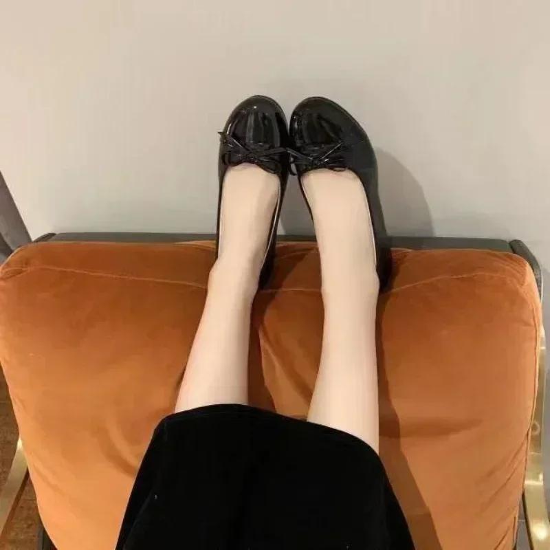 Женская обувь Слипоны Женские балетки Осенние повседневные удобные туфли на плоской подошве с бабочкой Туфли с неглубокой подошвой Женские туфли Zapatillas Mujer